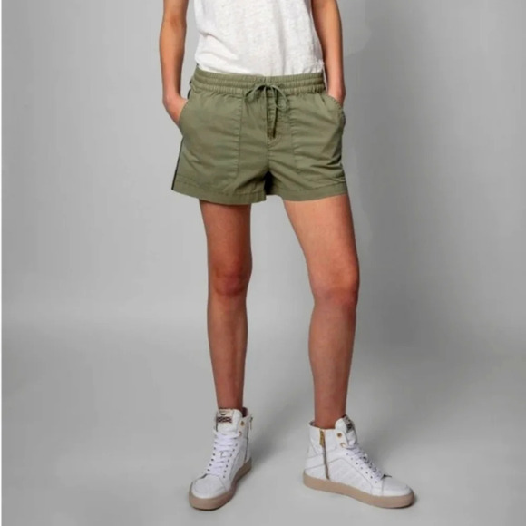 Zadig &  Voltaire Paro Linen Blend Shorts Green with Gold Side Stripe 34 or XS - Picture 16 of 16